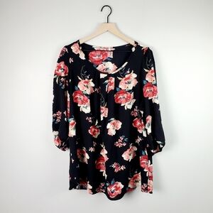 Cool Melon Floral Boutique Blouse Top 1XL